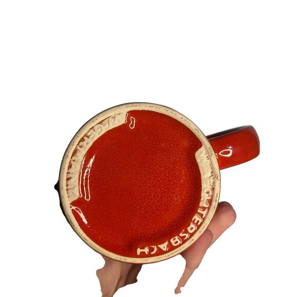 Vintage Waechtersbach Red Christmas Mug | West Germany Holiday Coffee Cup 80s - Picture 5 of 8